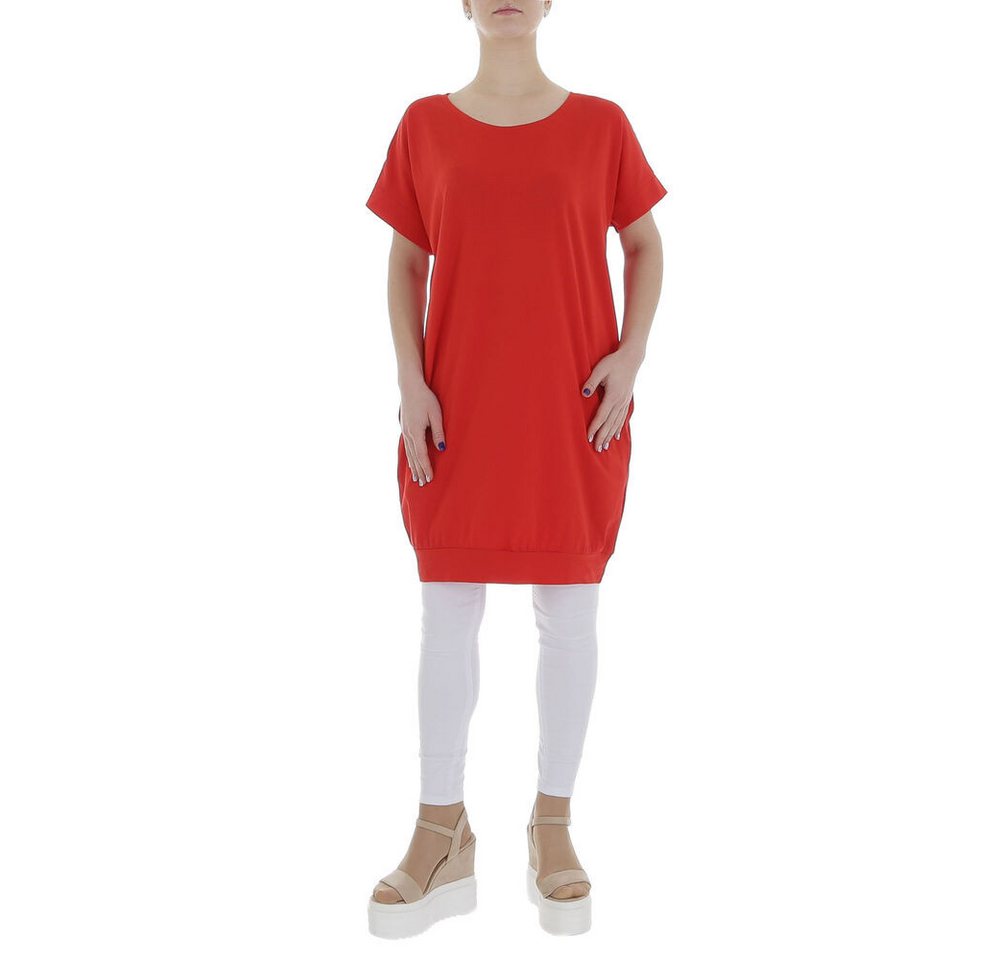 Ital-Design Tunikashirt Damen Freizeit (85987303) Stretch Top & Shirt in Rot von Ital-Design