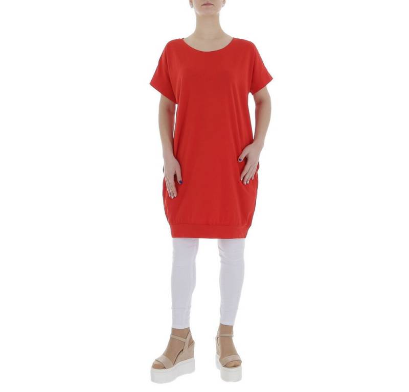 Ital-Design Tunikashirt Damen Freizeit (85987302) Stretch Top & Shirt in Rot von Ital-Design
