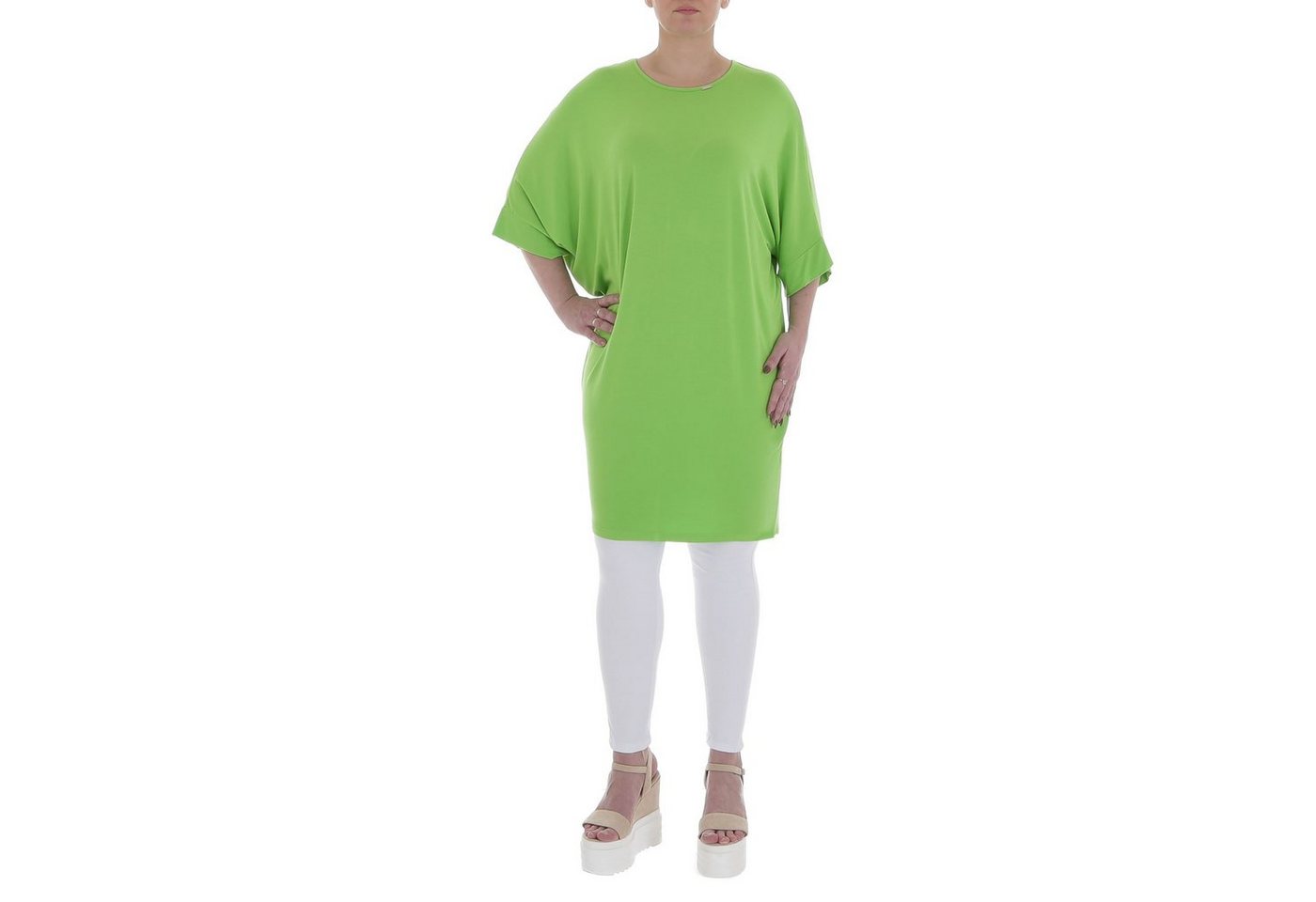 Ital-Design Tunikashirt Damen Freizeit Top & Shirt in Grün von Ital-Design