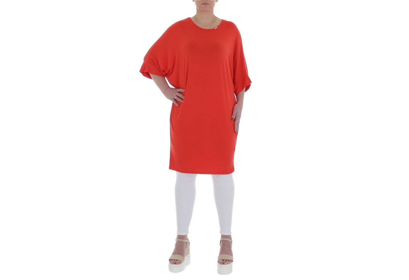 Ital-Design Tunikashirt Damen Freizeit Top & Shirt in Rot von Ital-Design