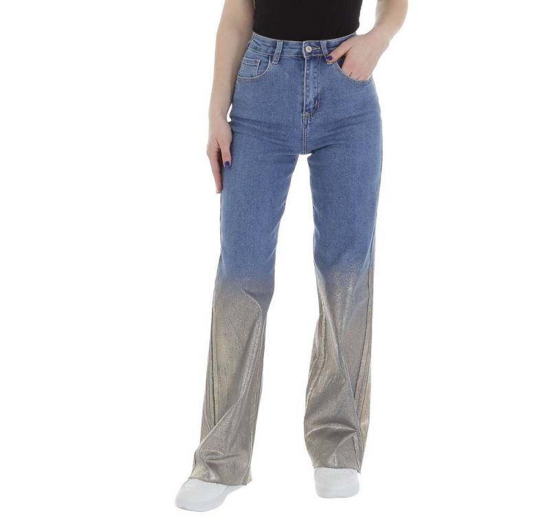 Ital-Design Weite Jeans Damen Freizeit (85989841) Used-Look Stretch High Waist Jeans in Blau von Ital-Design