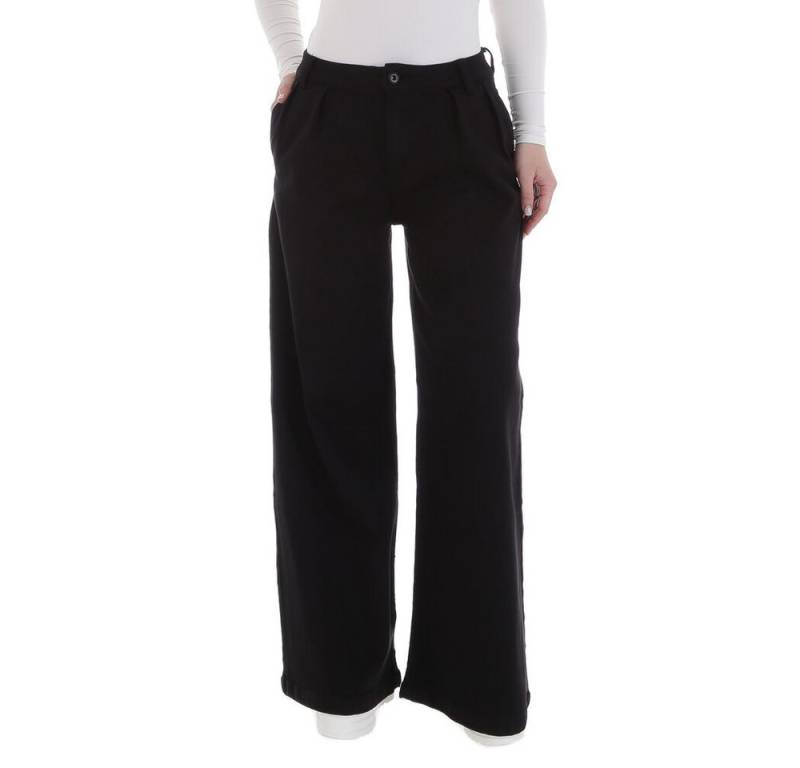 Ital-Design Weite Jeans Damen Freizeit (89550903) Used-Look Stretch High Waist Jeans in Schwarz von Ital-Design