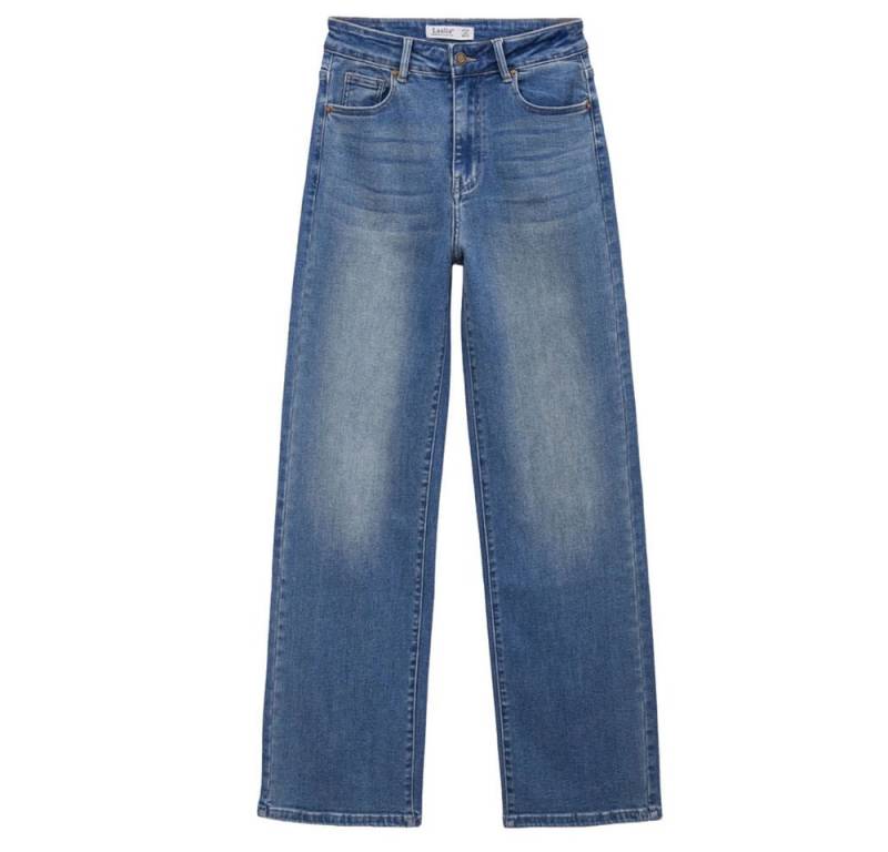 Ital-Design Weite Jeans Damen Freizeit (90635487) Used-Look Stretch High Waist Jeans in Blau von Ital-Design