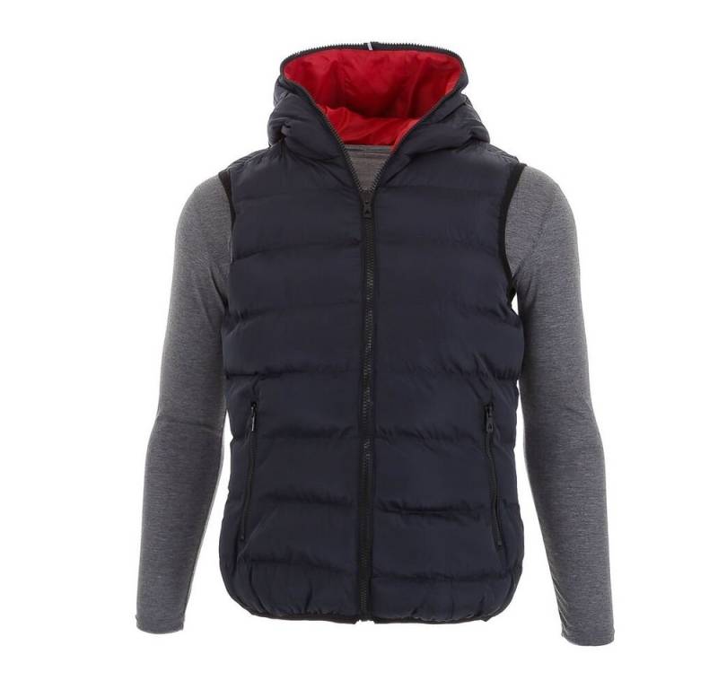 Ital-Design Wendejacke Herren Freizeit Weste Kapuze Beidseitig Tragbar Jacke in Dunkelblau von Ital-Design