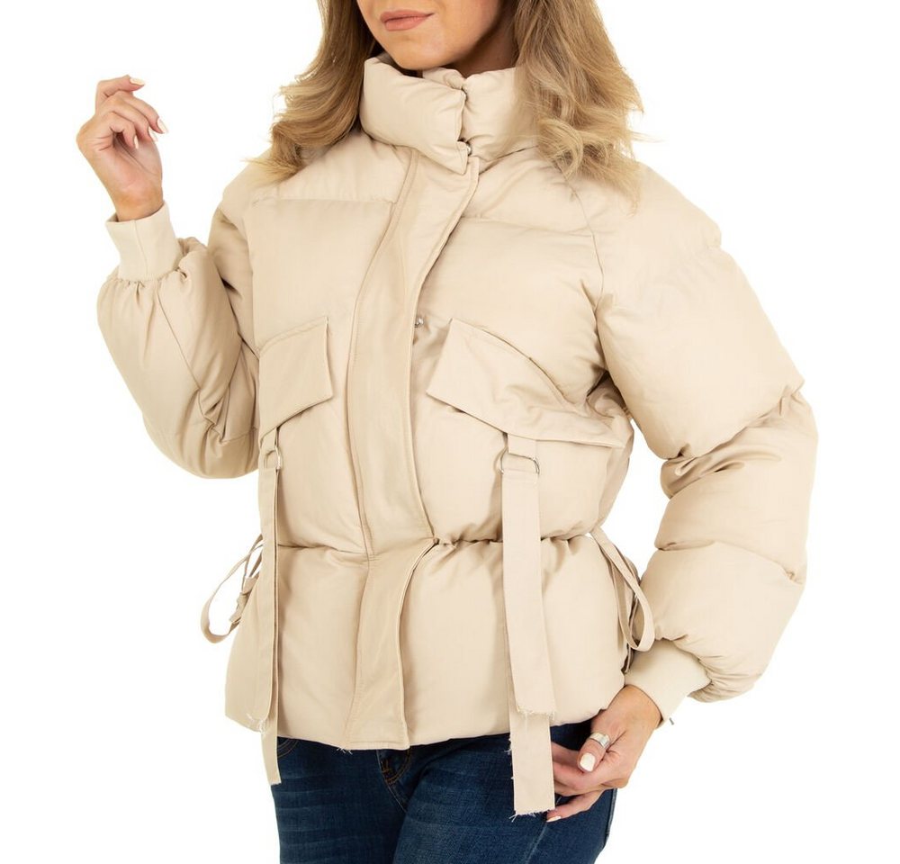 Ital-Design Winterjacke Damen Freizeit Gefüttert Winterjacke in Creme von Ital-Design