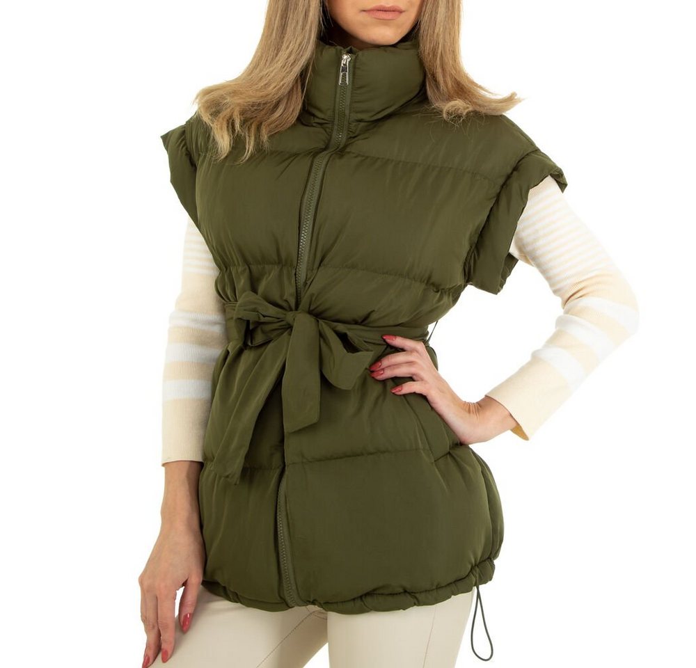 Ital-Design Winterjacke Damen Freizeit Gefüttert Winterjacke in Khaki von Ital-Design