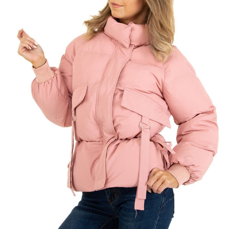 Ital-Design Winterjacke Damen Freizeit Gefüttert Winterjacke in Rosa von Ital-Design