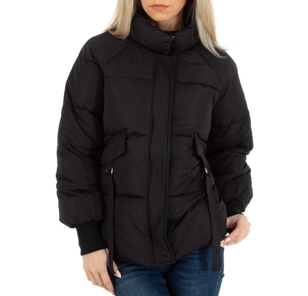 Ital-Design Winterjacke Damen Freizeit Gefüttert Winterjacke in Schwarz von Ital-Design