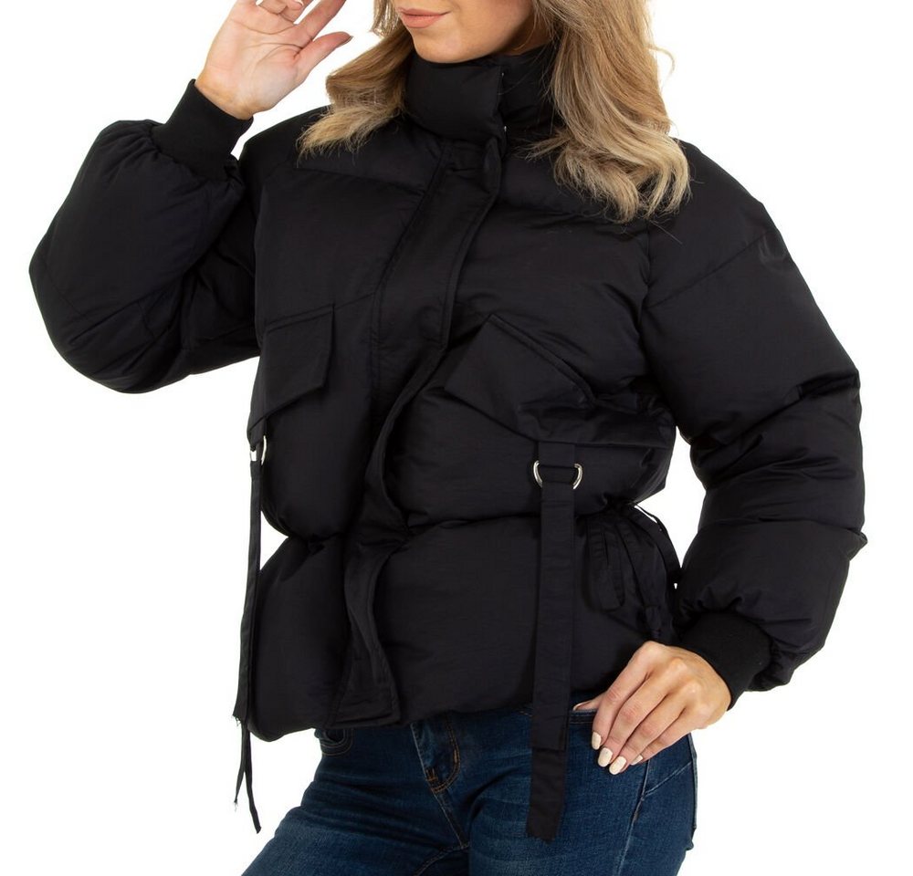 Ital-Design Winterjacke Damen Freizeit Gefüttert Winterjacke in Schwarz von Ital-Design