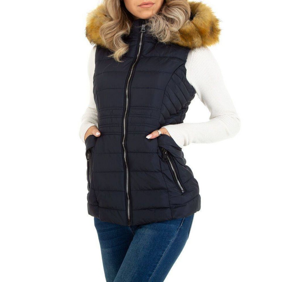 Ital-Design Winterjacke Damen Freizeit Kapuze (abnehmbar) Gefüttert Winterjacke in Dunkelblau von Ital-Design