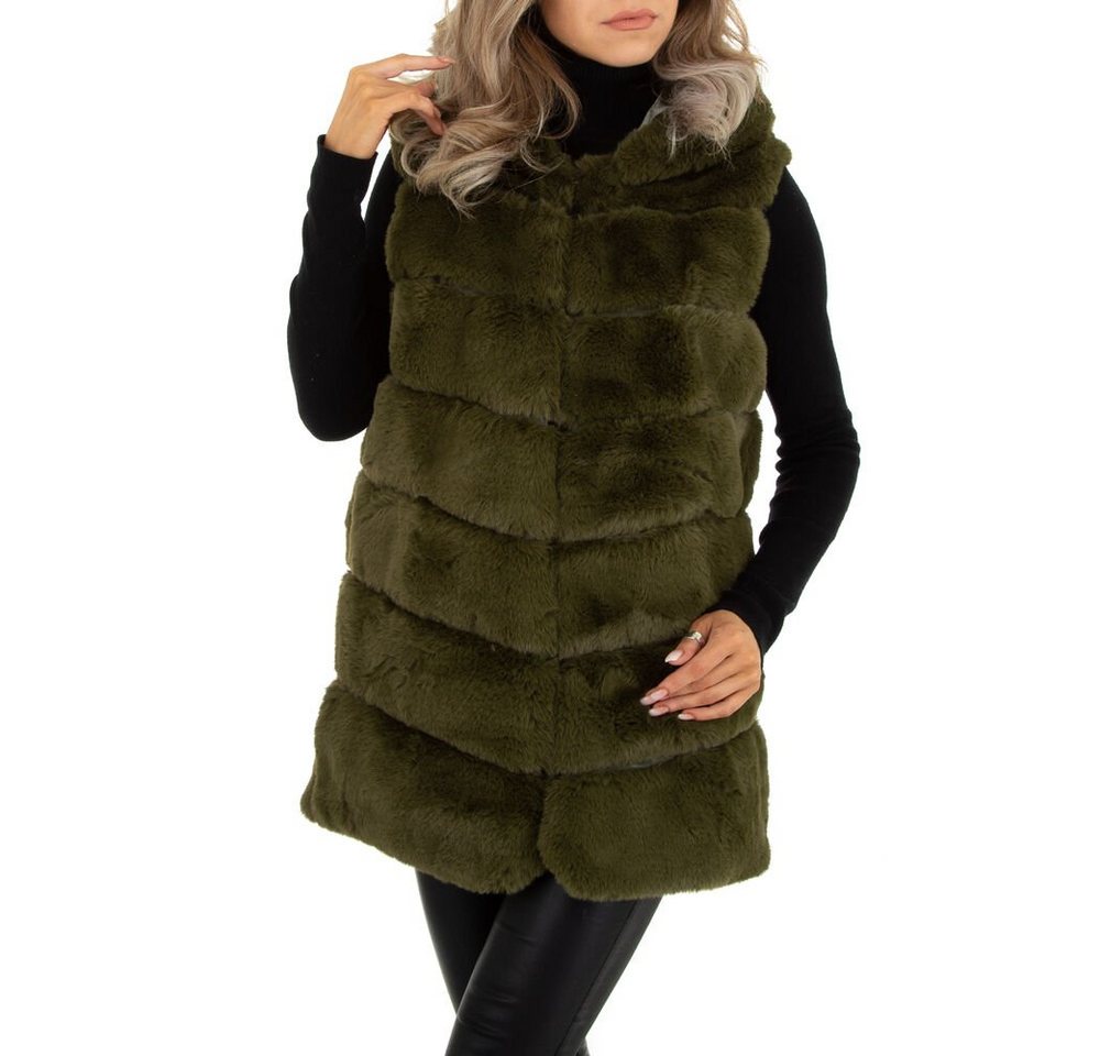 Ital-Design Winterjacke Damen Freizeit Kapuze Gefüttert Winterjacke in Khaki von Ital-Design