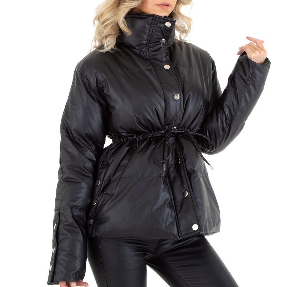 Ital-Design Steppjacke Damen Freizeit Leicht gefüttert Winterjacke in Schwarz von Ital-Design