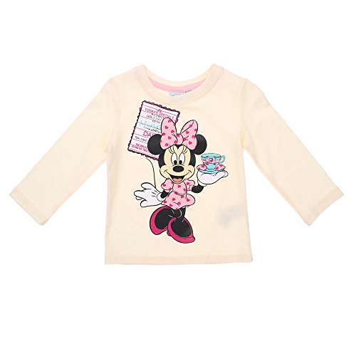 Mädchen Langarm-Shirt, Mädchen Minnie Mouse Langarm-Shirt Disney Rundhals, Beige, in Größe 110/116 von Ital Design