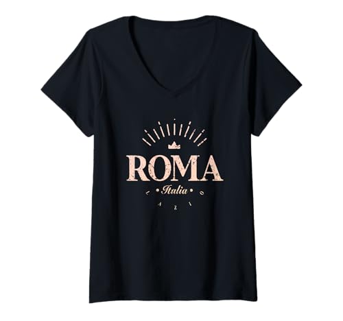 Damen Roma Lazio Italia | Rom Italien Modern T-Shirt mit V-Ausschnitt Damen Roma Lazio Italia | Rom Italien Modern T-Shirt mit V-Ausschnitt von Italia Contemporary Designs