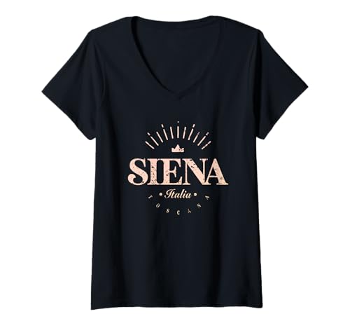 Damen Siena Italia | Siena Toscana Italien Modern T-Shirt mit V-Ausschnitt Damen Siena Italia | Siena Toscana Italien Modern T-Shirt mit V-Ausschnitt von Italia Contemporary Designs