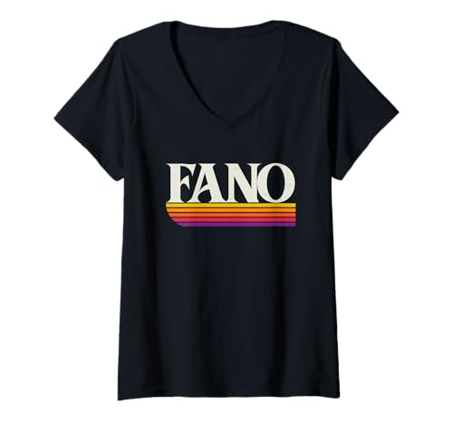 Damen Fano Italien Retro-Grafik - Fano Marche Italia T-Shirt mit V-Ausschnitt Damen Fano Italien Retro-Grafik - Fano Marche Italia T-Shirt mit V-Ausschnitt von Italia Throwbacks
