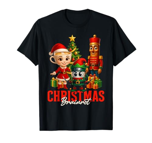 Weihnachten 2025 Cute Brainrot Squad Lustiges Kinder Jungen Kostüm T-Shirt von Italian Brainrot Christmas Holiday