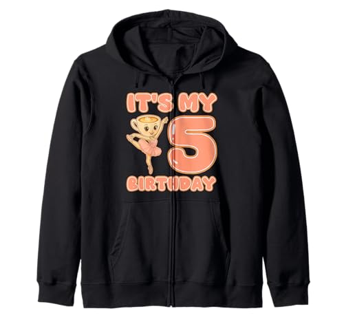 Es ist Mein 5. Geburtstag Mädchen Ballerina Cappuccina Cappuccino Kapuzenjacke Es ist Mein 5. Geburtstag Mädchen Ballerina Cappuccina Cappuccino Kapuzenjacke von Italian Brainrot Gen Z Humor Meme Women Youth Kids