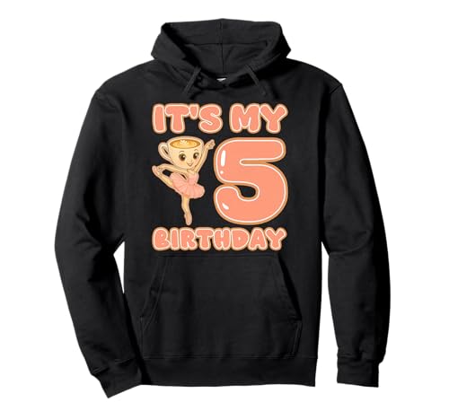 Es ist Mein 5. Geburtstag Mädchen Ballerina Cappuccina Cappuccino Pullover Hoodie von Italian Brainrot Gen Z Humor Meme Women Youth Kids