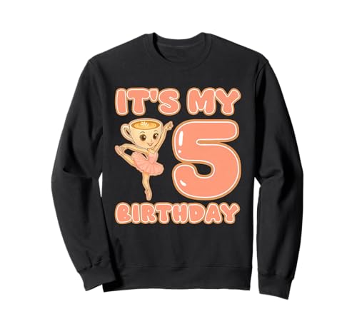Es ist Mein 5. Geburtstag Mädchen Ballerina Cappuccina Cappuccino Sweatshirt Es ist Mein 5. Geburtstag Mädchen Ballerina Cappuccina Cappuccino Sweatshirt von Italian Brainrot Gen Z Humor Meme Women Youth Kids