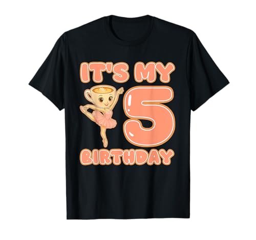 Es ist mein 5. Geburtstag Mädchen Ballerina Cappuccina Cappuccino T-Shirt Es ist mein 5. Geburtstag Mädchen Ballerina Cappuccina Cappuccino T-Shirt von Italian Brainrot Gen Z Humor Meme Women Youth Kids