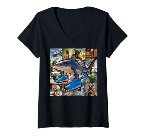 Damen Italian Brainrot T-Shirt mit V-Ausschnitt von Italian Brainrot Kostüm