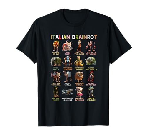 Italian Brainrot Memes AI Funny Viral Kinder T-Shirt Italian Brainrot Memes AI Funny Viral Kinder T-Shirt von Italian Brainrot Lustig Ballerina Cappuccina Kind