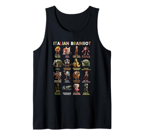 Italian Brainrot Memes AI Funny Viral Kinder Tank Top Italian Brainrot Memes AI Funny Viral Kinder Tank Top von Italian Brainrot Lustig Ballerina Cappuccina Kind