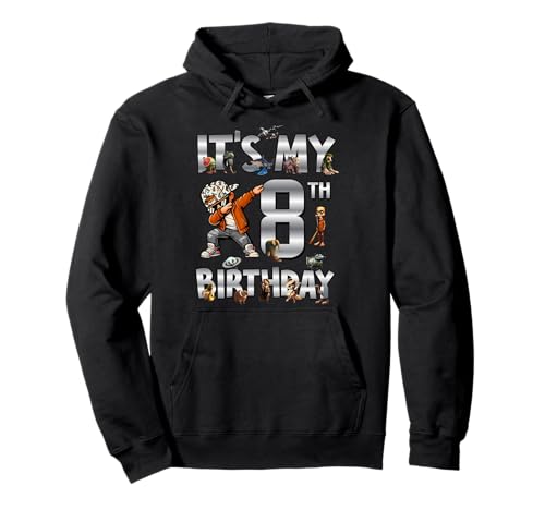 Es ist Mein 8. Geburtstag, Dabbing Boy Italian Brainrot Meme Pullover Hoodie von Italian Brainrot Meme Birthday Boy 8 Year Old Tee