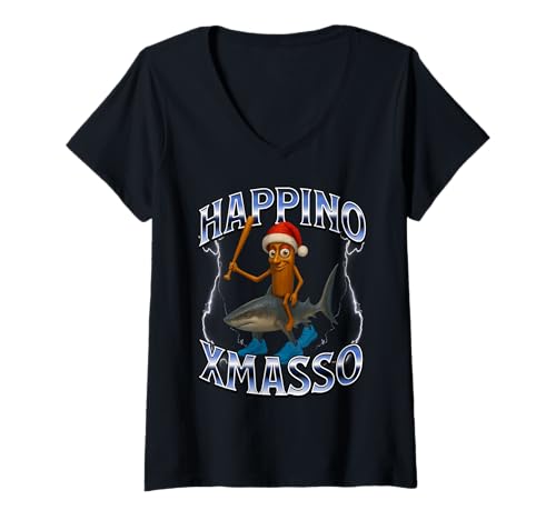 Damen Italian Brainrot Meme Christmas T-Shirt mit V-Ausschnitt Damen Italian Brainrot Meme Christmas T-Shirt mit V-Ausschnitt von Italian Brainrot Meme