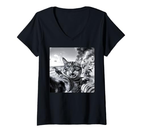 Damen Lustiger Italienischer Brainrot Trendy Viral Animal Humor Meme Witz T-Shirt mit V-Ausschnitt von Italian Brainrot Species Department Tees & Gifts