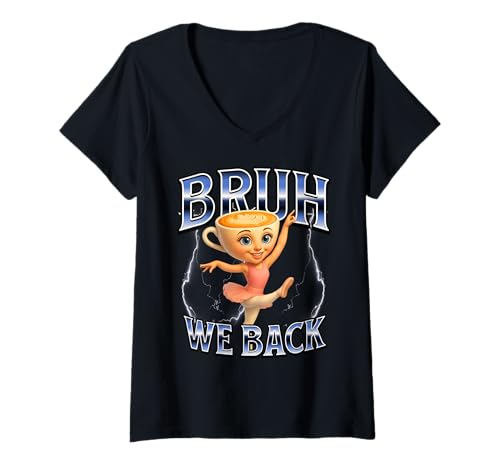 Damen Italian Brainrot Back to School T-Shirt mit V-Ausschnitt Damen Italian Brainrot Back to School T-Shirt mit V-Ausschnitt von Italian Brainrot Wear