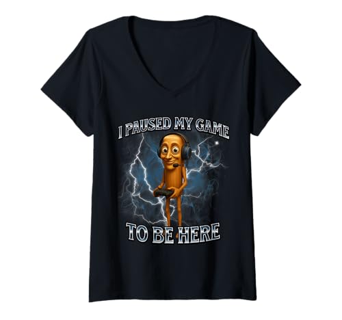 Damen Italian Brainrot Gaming Gamer Kids T-Shirt mit V-Ausschnitt von Italian Brainrot Wear