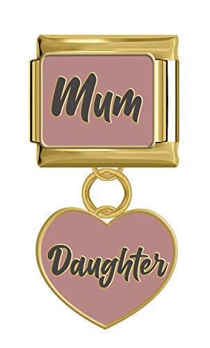 Herz-Anhänger mit Aufschrift "Mum and Daughter", für alle klassischen 9 mm italienischen Charm-Armbänder Herz-Anhänger mit Aufschrift "Mum and Daughter", für alle klassischen 9 mm italienischen Charm-Armbänder von Italian Charms