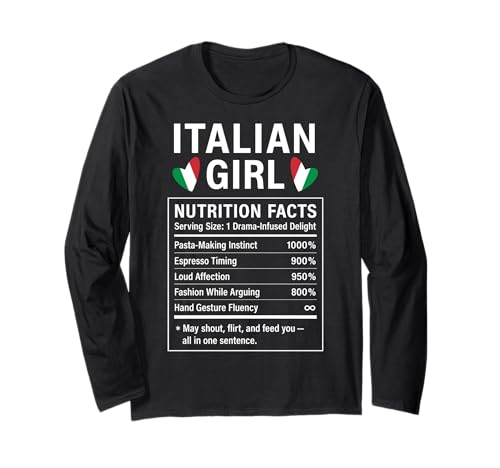 Italienisches Mädchen Stolze italienische Frauen Mädchen Langarmshirt von Italian Culture Gifts for Strong Women of Italia