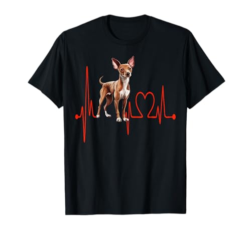 Cirneco dell'Etna Heartbeat EKG Windhund Mama Papa T-Shirt Cirneco dell'Etna Heartbeat EKG Windhund Mama Papa T-Shirt von Italian Dog Lover Tee Funny Owner Dog Gift