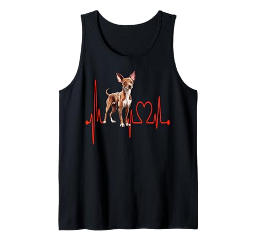 Cirneco dell'Etna Heartbeat EKG Windhund Mama Papa Tank Top Cirneco dell'Etna Heartbeat EKG Windhund Mama Papa Tank Top von Italian Dog Lover Tee Funny Owner Dog Gift