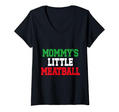 Damen Mommy's Little Meatball Lustige italienische Familie T-Shirt mit V-Ausschnitt Damen Mommy's Little Meatball Lustige italienische Familie T-Shirt mit V-Ausschnitt von Italian Family Little Meatball Mother Italy