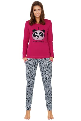 Italian Fashion IF Baumwolle Pyjama Schlafanzug Lang Zweiteilige Nachtwäsche Hausanzug Sleepwear Langarm | Modell mit Taschen von Italian Fashion IF