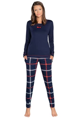 Italian Fashion IF Baumwolle Pyjama Schlafanzug Lang Zweiteilige Nachtwäsche Hausanzug Sleepwear Langarm von Italian Fashion IF