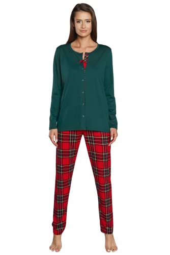 Italian Fashion IF Baumwolle Pyjama Schlafanzug Lang Zweiteilige Nachtwäsche Hausanzug Sleepwear Langarm von Italian Fashion IF