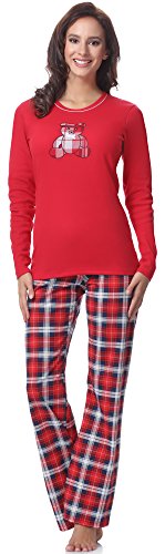 Italian Fashion IF Baumwolle Pyjama Schlafanzug Lang Zweiteilige Nachtwäsche Hausanzug Sleepwear Langarm von Italian Fashion IF