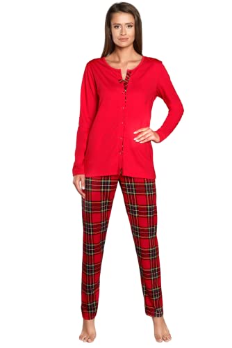 Italian Fashion IF Baumwolle Pyjama Schlafanzug Lang Zweiteilige Nachtwäsche Hausanzug Sleepwear Langarm von Italian Fashion IF