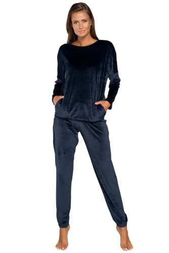 Italian Fashion Hausanzug Damen Kuschelig | Fleece Schlafanzug Damen mit Kuschelhose | Stilvolle Frauen Hausanzug 2-Teilig | Softes und Warmer Lounge Set S-XXL von Italian Fashion