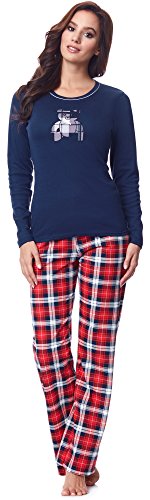 Italian Fashion IF Baumwolle Pyjama Schlafanzug Lang Zweiteilige Nachtwäsche Hausanzug Sleepwear Langarm von Italian Fashion IF