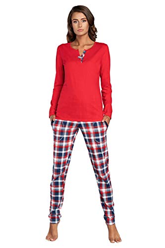 Italian Fashion IF Baumwolle Pyjama Schlafanzug Lang Zweiteilige Nachtwäsche Hausanzug Sleepwear Langarm von Italian Fashion IF