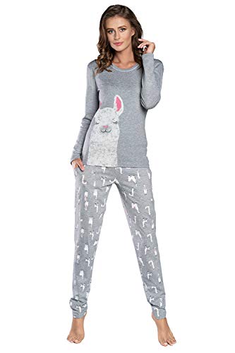 Italian Fashion IF Damen Schlafanzug lang Pyjama Set | Nachtwäsche Hausanzug Langearm Zweiteiliger Sleepwear von Italian Fashion