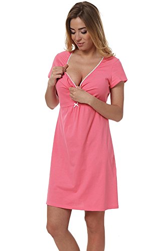 Italian Fashion IF Damen Stillnachthemd (XL, Rosa) von Italian Fashion IF