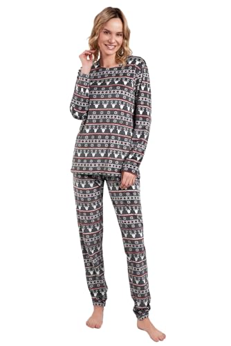 Italian Fashion Hausanzug Damen Kuschelig | Fleece Schlafanzug Damen mit Kuschelhose | Stilvolle Frauen Hausanzug 2-Teilig | Softes und Warmer Lounge Set S-XXL von Italian Fashion