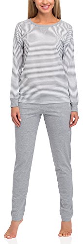 Italian Fashion Schlafanzug Damen Lang | Pyjama Damen Lang Baumwolle mit Taschen | Softes Schlafanzüge | Zweiteiliger Frauen Pyjama Set für den Winter | Warmer Nachtwäsche S-XXL von Italian Fashion